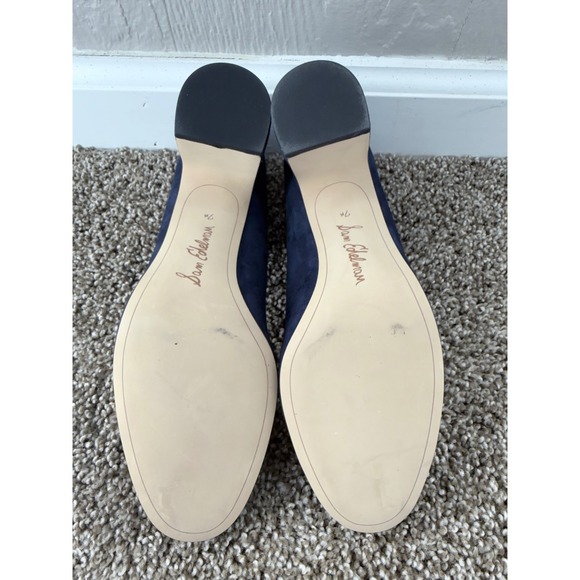 Sam Edelman Navy Blue Suede Round Toe Block Heel Pumps Womens 7.5 M - Picture 6 of 7